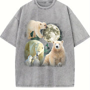 Polar Bears Mystical Vintage Washed T-Shirt in Gray