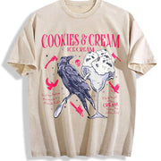 Butcher Blackbird Dark Romance Vintage Washed T-Shirt in Beige