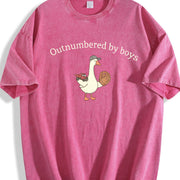 Outnumbered by Boys Goose Vintage Washed T-Shirt in Red