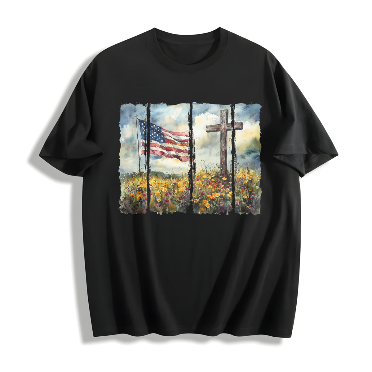 Christian America 250th Anniversary Cotton T-Shirt in Black