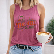 The Hell I Won't Regular Vest Women's Color Cotton Tank Top in Red