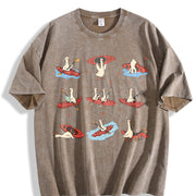 Silly Goose Kayaking Vintage Washed T-Shirt in Brown