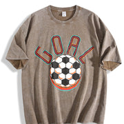 Goal Soccer Vintage Washed T-Shirt in Brown