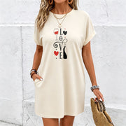 A Dress with a Romantic Heart for Valentine's Day Cotton T-Shirt in White