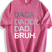 Dada Daddy Dad Bruh vintage washed oversized T-shirt in Red