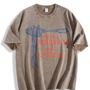 Spaghetti Food Vintage Washed T-Shirt in Brown