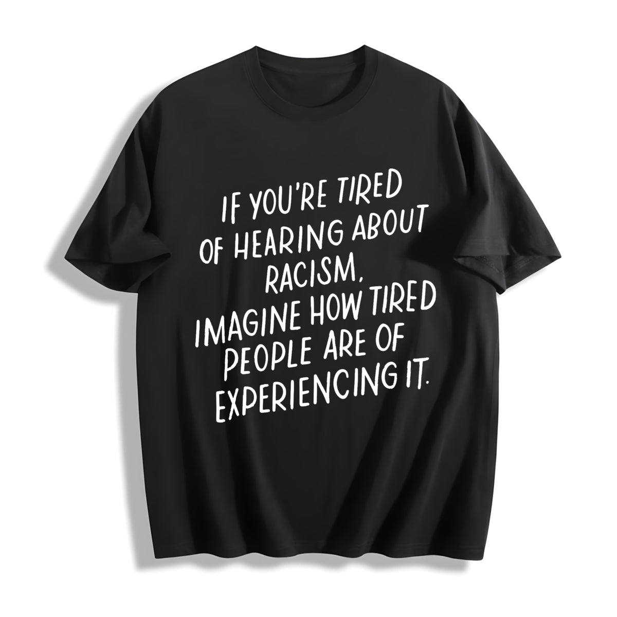 Anti-racism Statement Cotton T-Shirt in Black
