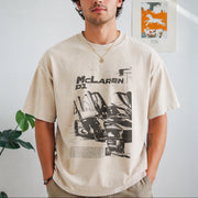 P1 Supercar 90s Vintage Washed T-Shirt in Beige