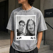 Nick Miller & Schmidt Vintage Washed T-Shirt in Gray