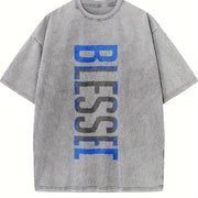 Geometric Smooth Vintage Washed T-Shirt in Gray