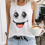 Sleeveless Tank Ideal for Spring Women's Color Cotton Tank Top in White