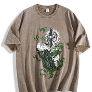 Shinazugawa Sanemi Wind Hashira v2 Demon Slayer Kimetsu vintage washed oversized T-shirt in Brown