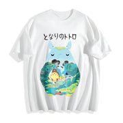 Ghibli Totoro Spirited Away Cotton T-Shirt in White