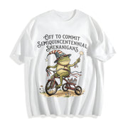 Retro Frog 250th Anniversary Cotton T-Shirt in White