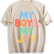 My Boys My Joy Vintage Washed T-Shirt in Beige