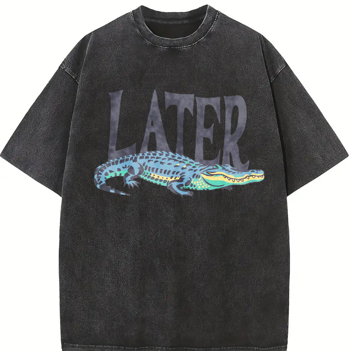 Later Gator 90s Vintage Washed T-Shirt in Black