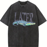 Later Gator 90s Vintage Washed T-Shirt in Black