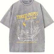 Tired Moms Club Bookish Things Booktrovert Vintage Washed T-Shirt in Gray