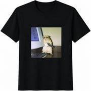 Animal Cyber Hamster Cotton T-Shirt in Black