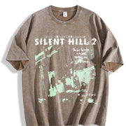 Silent Hill 2 vintage washed oversized T-shirt in Brown