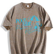 POOL SIDE Princess Vintage Washed T-Shirt in Brown