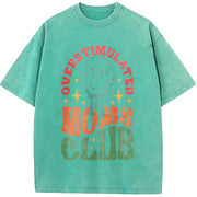 Overstimulated Moms Club Vintage Washed T-Shirt in Blue
