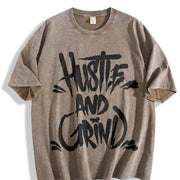 1 Pcs Heavy Adorable Vintage Washed T-Shirt in Brown