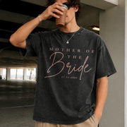 Personalized Mother of the Bride Vintage Washed T-Shirt in Black