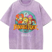 Fraggle Rock Jim Henson's Licensed for Classic for Movie Vintage Washed T-Shirt in Purple