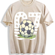 67 Soccer Vintage Washed T-Shirt in Beige