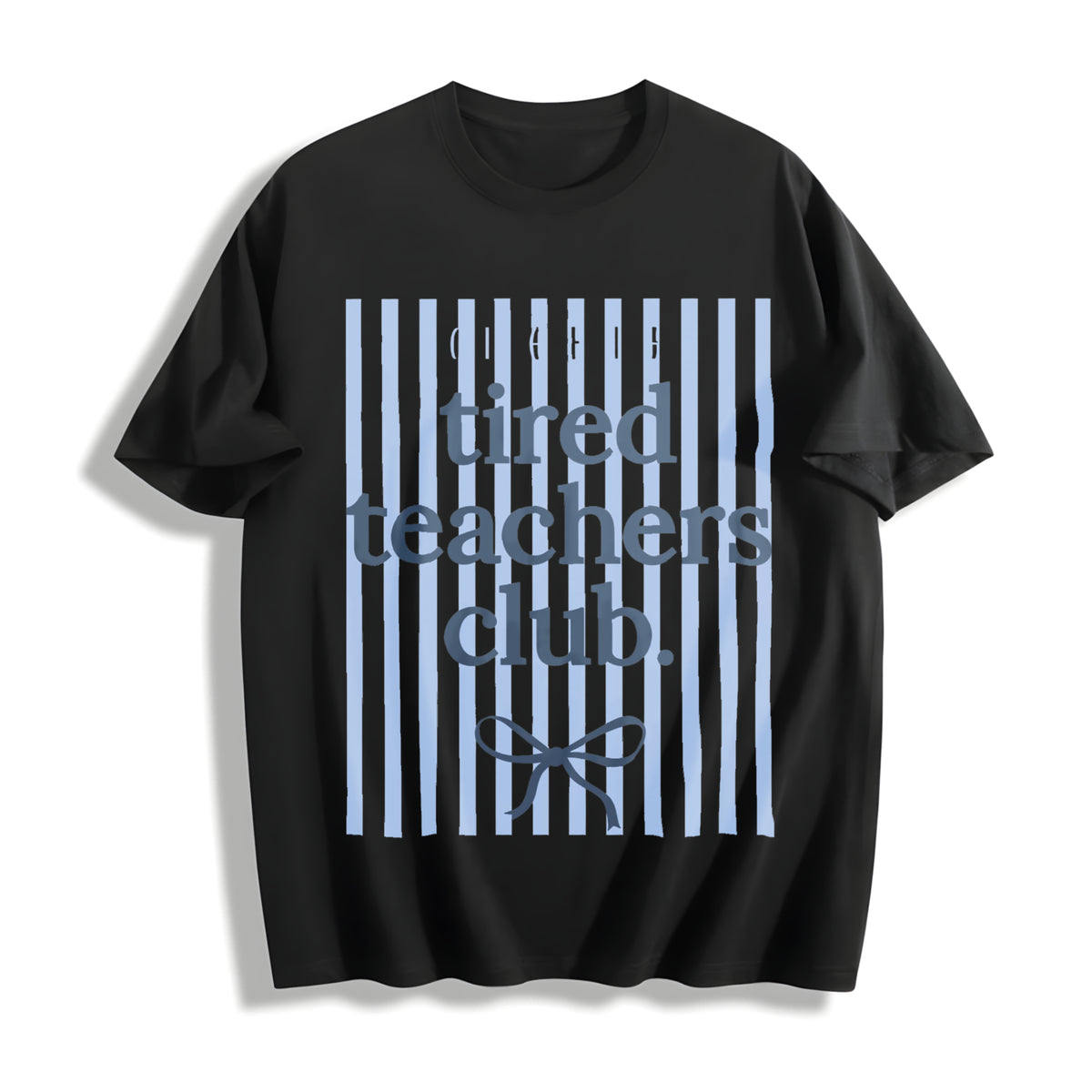 Tired Teachers Club Cotton T-Shirt in Black