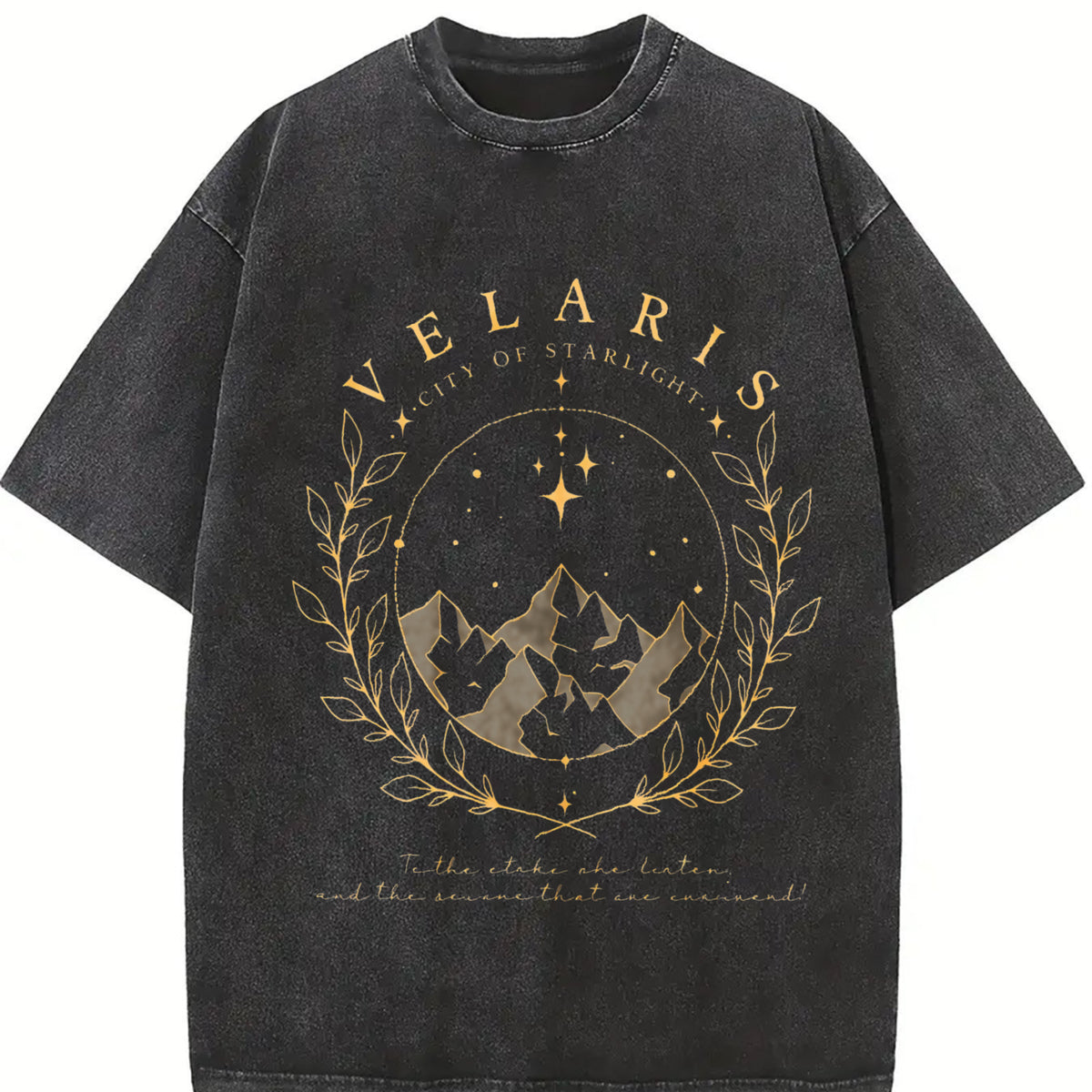 Court of Thorns and Roses Velaris Vintage Washed T-Shirt in Black