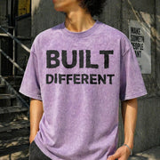 Built Different Vintage Washed T-Shirt in Purple