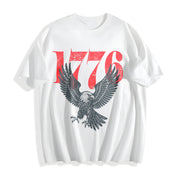Retro 1776 Bald Eagle 250th Anniversary American 4th Of Cotton T-Shirt in White