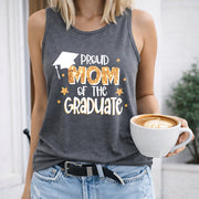 Proud Mom of the Graduate Women's Color Cotton Tank Top in Gray