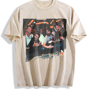 The Hangover Playing Poker The Hangover Movie vintage washed oversized T-shirt in Beige