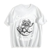 Houston I Have So Many Problems Cotton T-Shirt in White