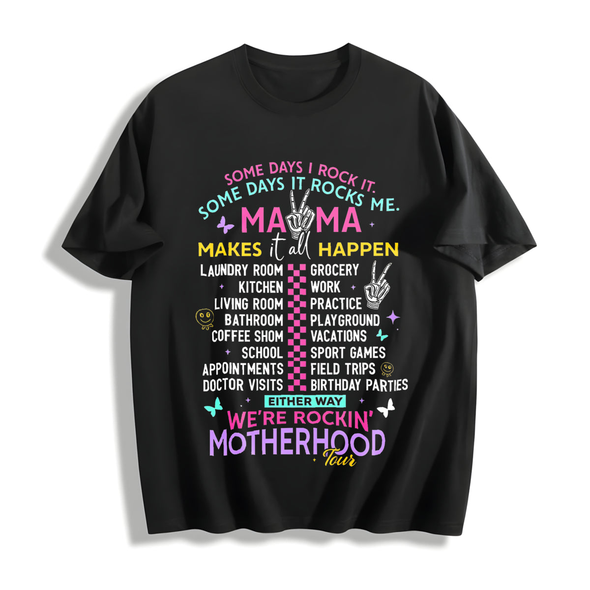 Multifaceted Mom Cotton T-Shirt in Black