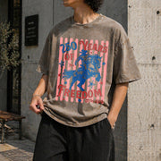 250 Years of Freedom Bucking Horse Vintage Washed T-Shirt in Brown