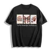 Football Tis the Season for Touchdowns Cotton T-Shirt in Black