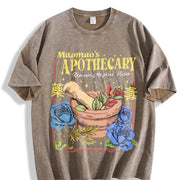 Mao's Apothecary Poisons Soft Kawaii Japanese vintage washed oversized T-shirt in Brown