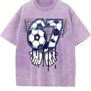 67 Soccer Goal Vintage Washed T-Shirt in Purple
