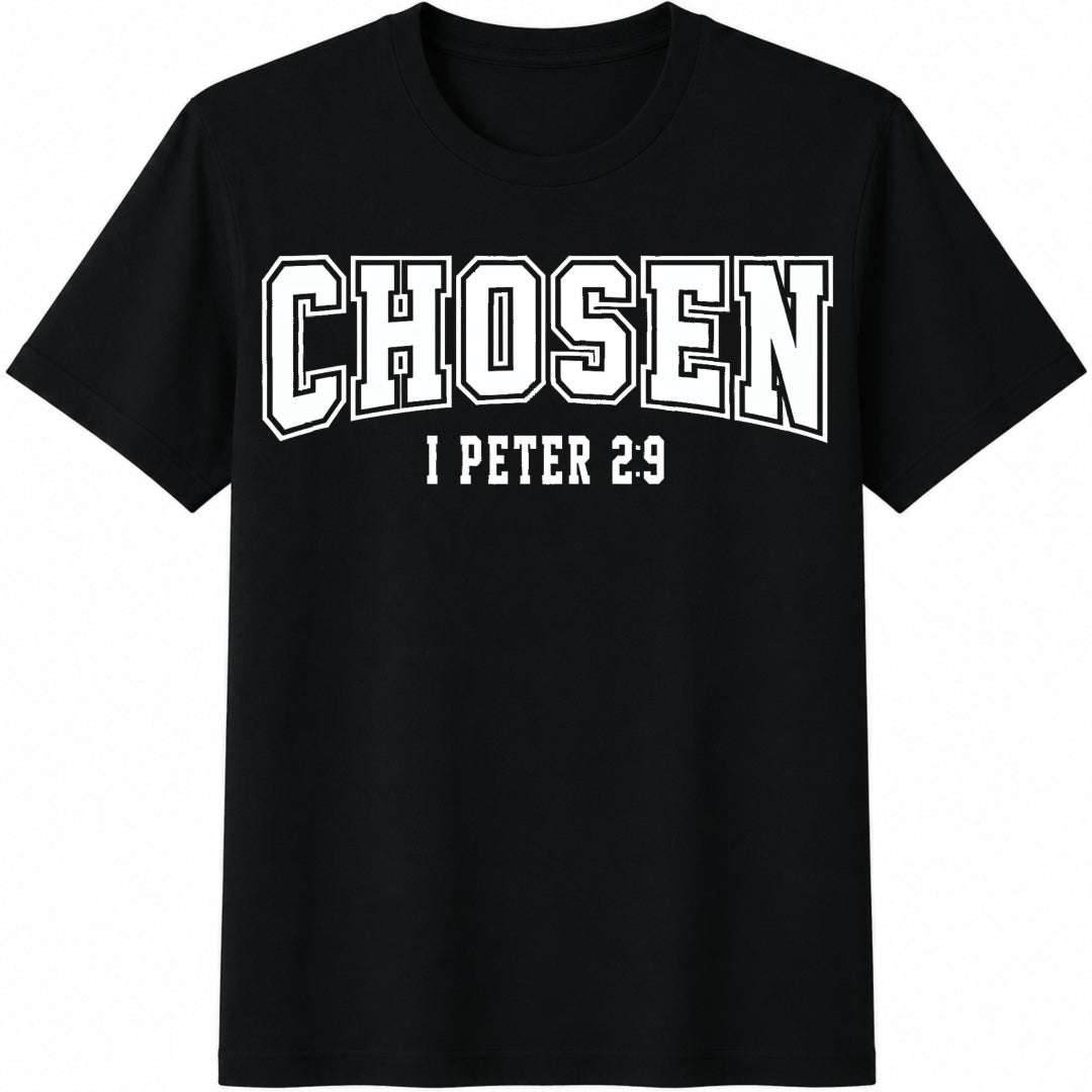 Chosen 1 Peter 2:9 Cotton T-Shirt in Black