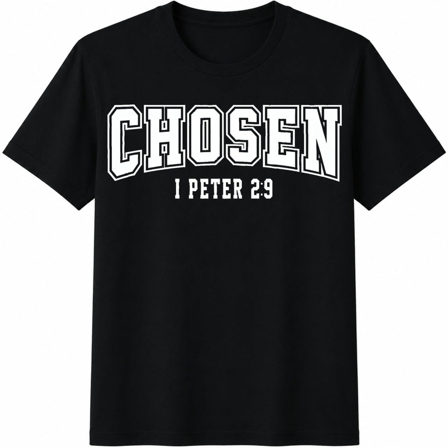 Chosen 1 Peter 2:9 Cotton T-Shirt in Black