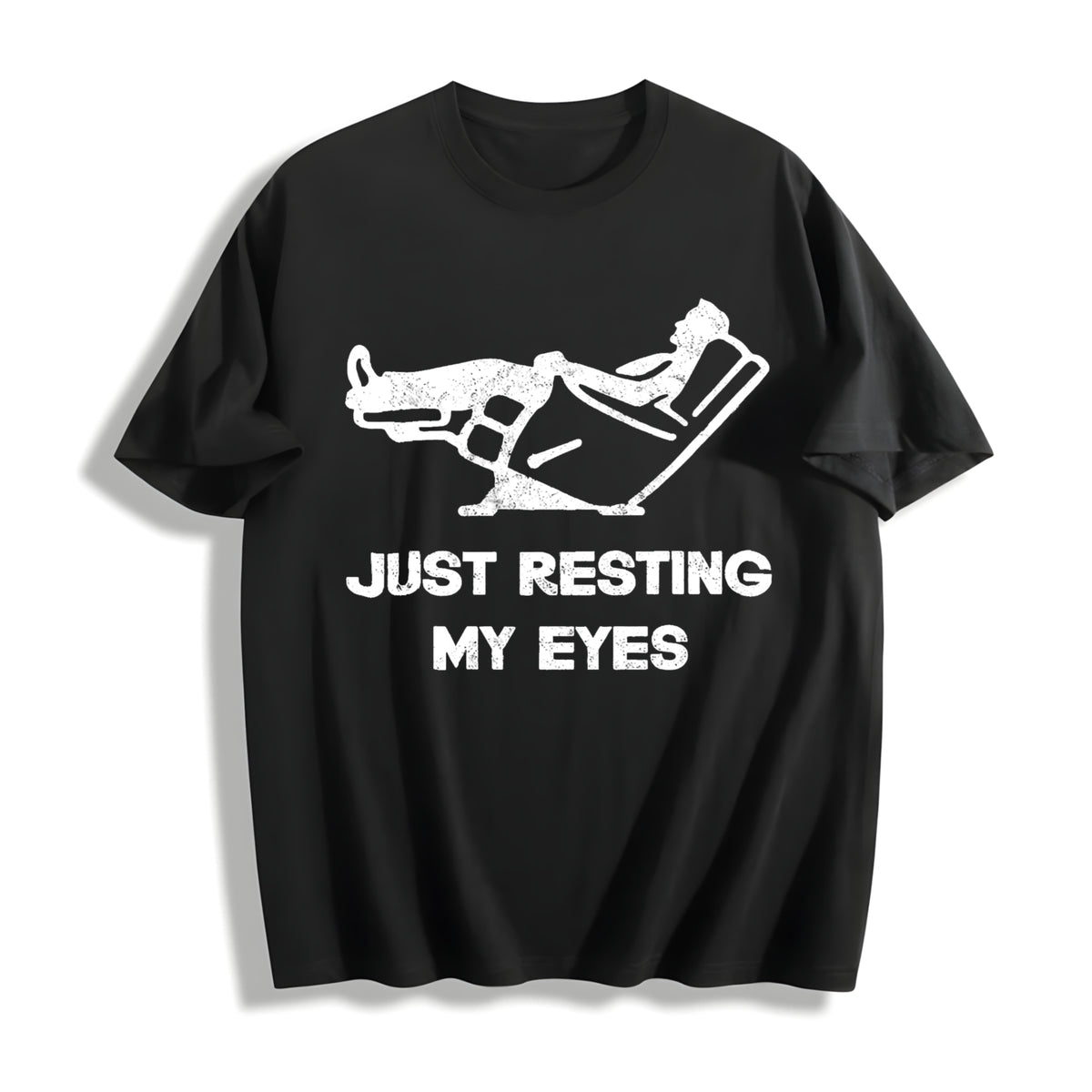 Just Resting My Eyes Sarcastic for Dad Joke Classic Dad Cotton T-Shirt in Black
