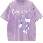 Retro New EVANESCENCE Band Christmas Retro Music vintage washed oversized T-shirt in Purple