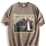 PAID IN FULL Mitch Ace & Rico Photo Classic Hood Hip Hop vintage washed oversized T-shirt in Brown