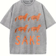 Four Fox Sake Vintage Washed T-Shirt in Gray