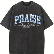 2026230g Faithful Believer Knot Vintage Washed T-Shirt in Black