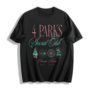 Retro 4 Park Social Club Orlando Florida Cotton T-Shirt in Black